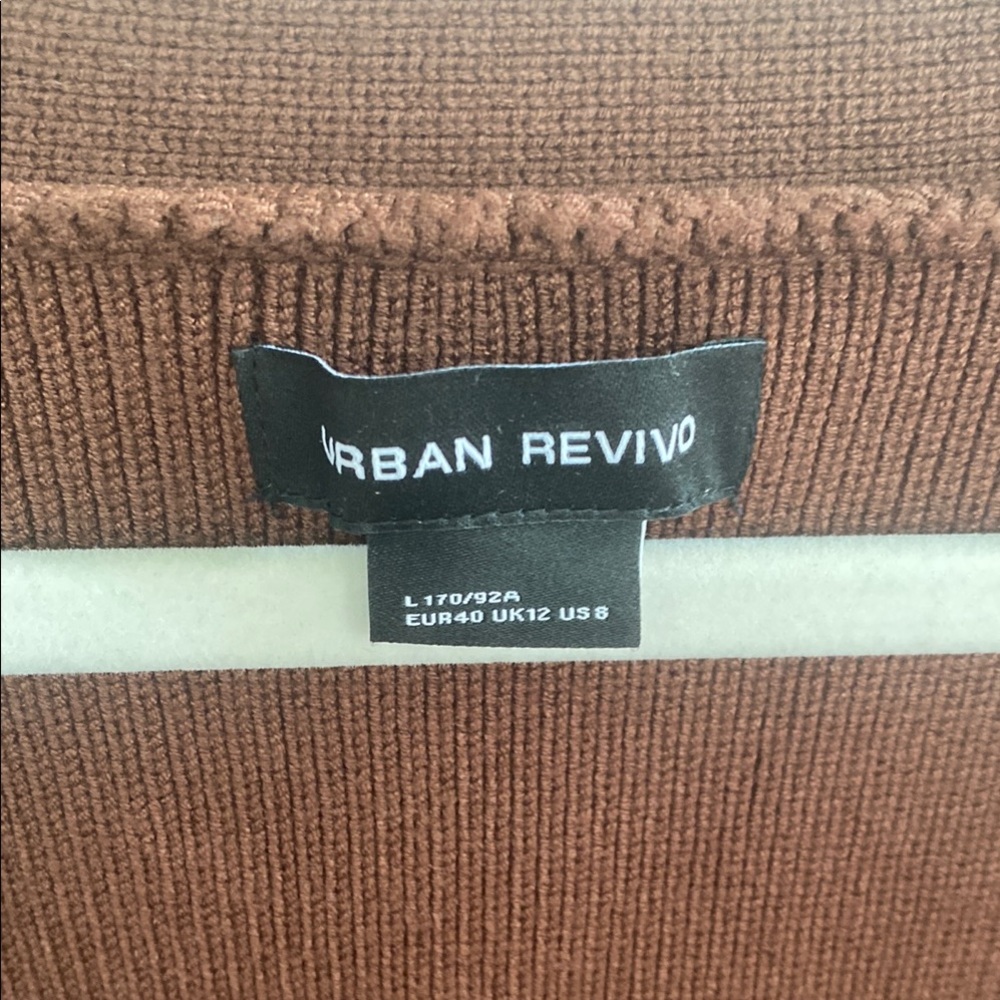 NWOT Brown V-Neck Sweater with Gold Button - Picture 7 of 9